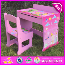 2015 New Wooden Studying Table and Chair, Wooden Writing Table and Chair Sets, Kids Table and Chair for Studying W08g162